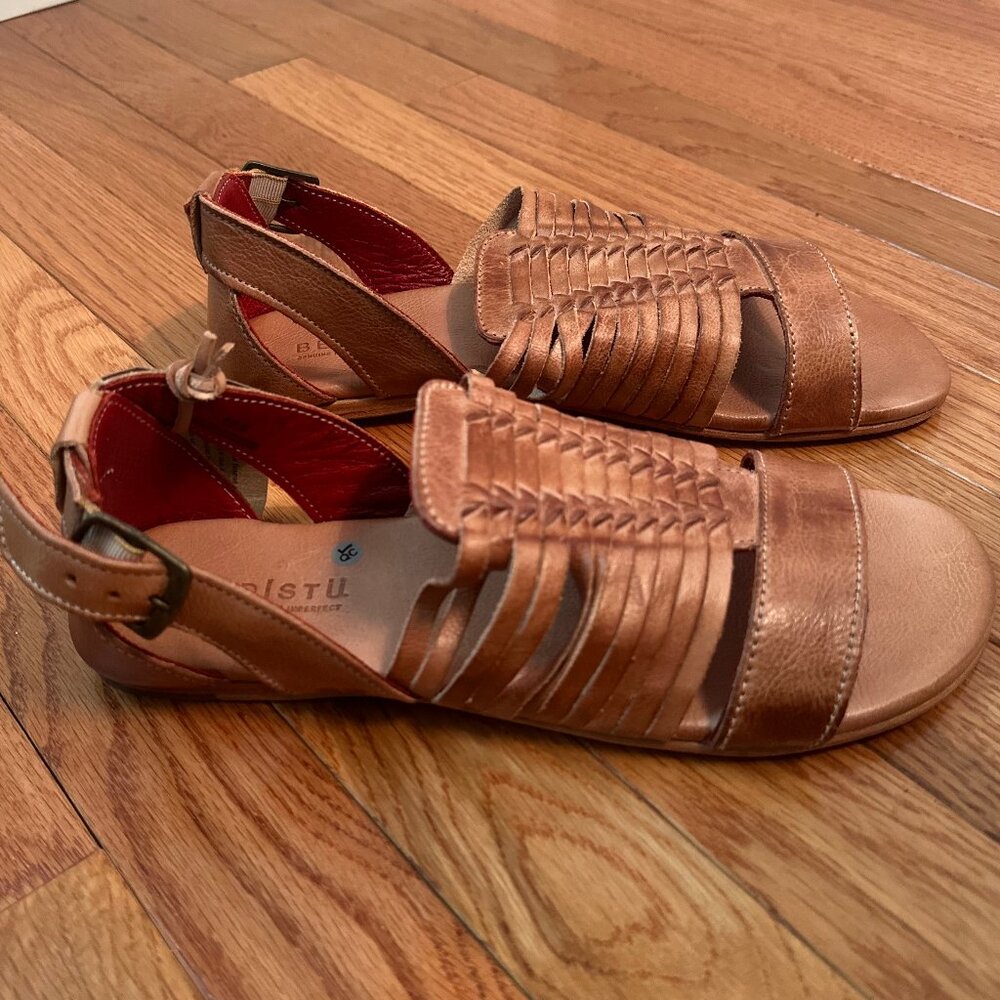 Bed|Stu Ingrit Tan Rustic Huarache Sandals
